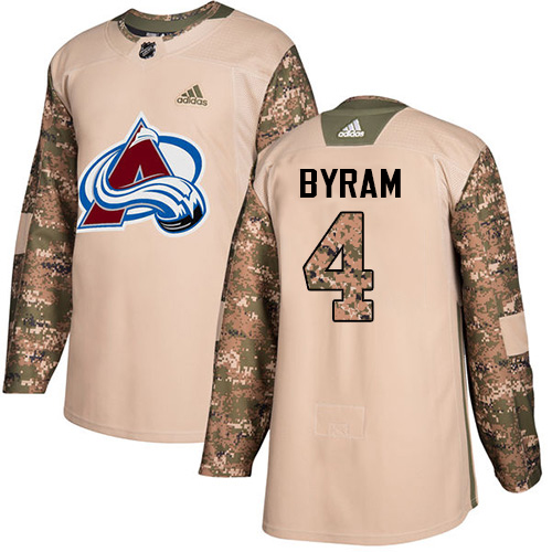 Adidas Colorado Avalanche #4 Bowen Byram Camo Authentic 2017 Veterans Day Stitched Jersey Men's
