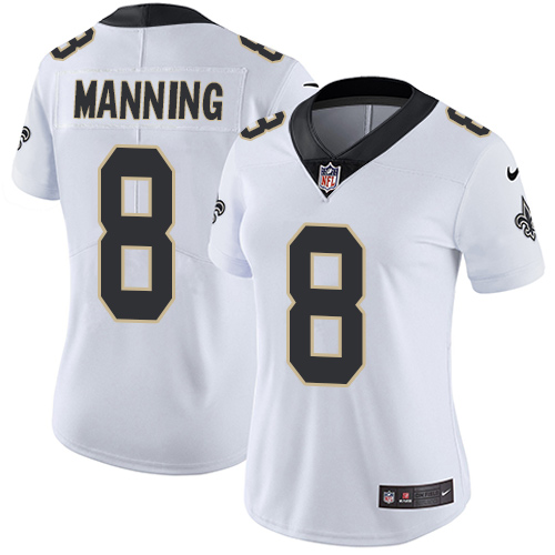 New Orleans Saints #8 Archie Manning White Women's Stitched Vapor Untouchable Limited Jersey Womens