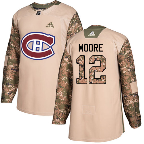Adidas Montreal Canadiens #12 Dickie Moore Camo Authentic 2017 Veterans Day Stitched Jersey Men's