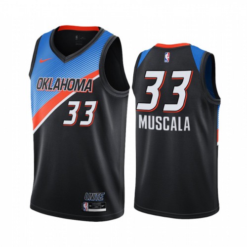 Oklahoma City Thunder #33 Mike Muscala Black Youth Swingman 2020-21 City Edition Jersey Youth