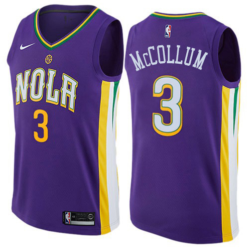New Orleans Pelicans #3 C.J. McCollum Purple Youth Swingman City Edition Jersey Youth