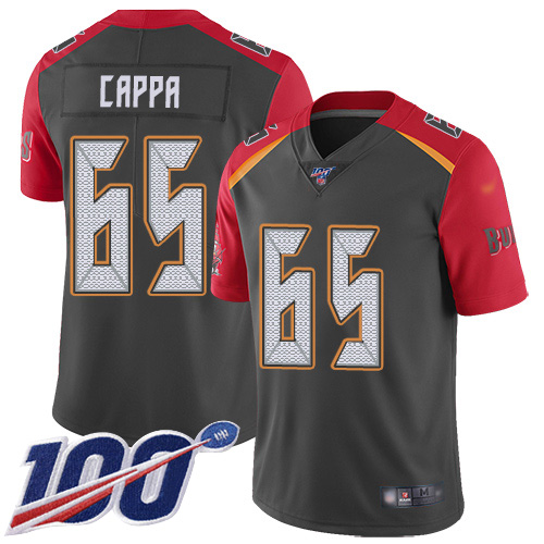 Tampa Bay Buccaneers #65 Alex Cappa Gray Men's Stitched Limited Inverted Legend 100th Season Jersey Men's