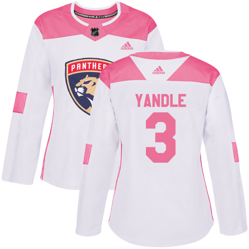 Adidas Florida Panthers #3 Keith Yandle White/Pink Authentic Fashion Women's Stitched Jersey Womens