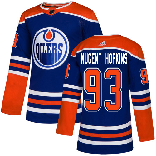 Adidas Edmonton Oilers #93 Ryan Nugent-Hopkins Royal Alternate Authentic Stitched Youth Jersey Youth