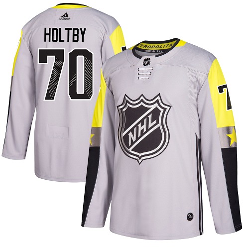 Adidas Washington Capitals #70 Braden Holtby Gray 2018 All-Star Metro Division Authentic Stitched Jersey Men's