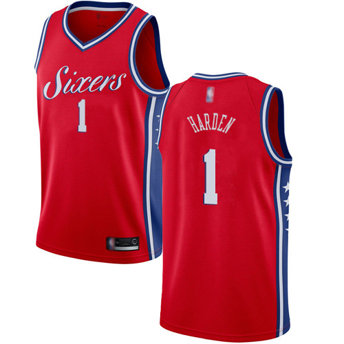 Philadelphia 76ers #1 James Harden Red Youth Swingman Statement Edition Jersey Youth