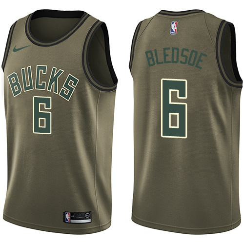 Milwaukee Bucks #6 Eric Bledsoe Green Salute to Service Youth Swingman Jersey Youth