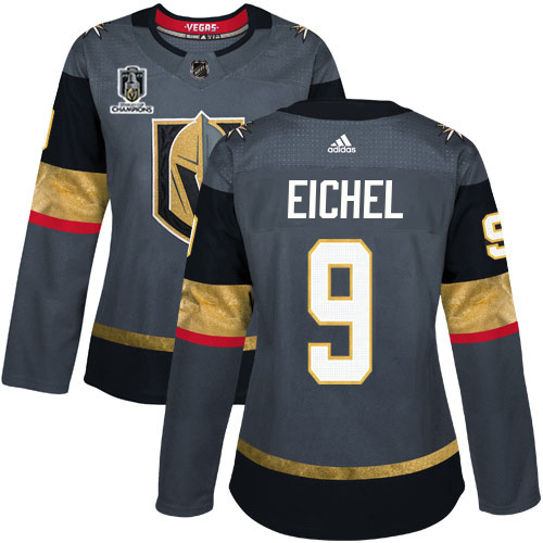 Adidas Golden Knights #9 Jack Eichel Grey 2023 Stanley Cup Champions Home Authentic Women's Stitched Jersey