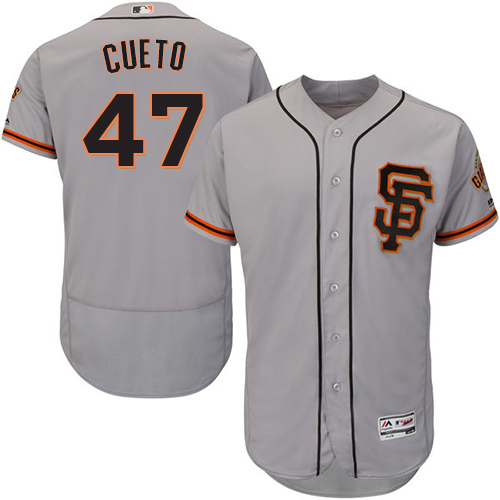 San Francisco Giants #47 Johnny Cueto Grey Flexbase Authentic Collection Road 2 Stitched Jersey Men's