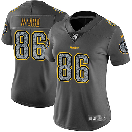 Pittsburgh Steelers #86 Hines Ward Gray Static Women's Stitched Vapor Untouchable Limited Jersey Womens