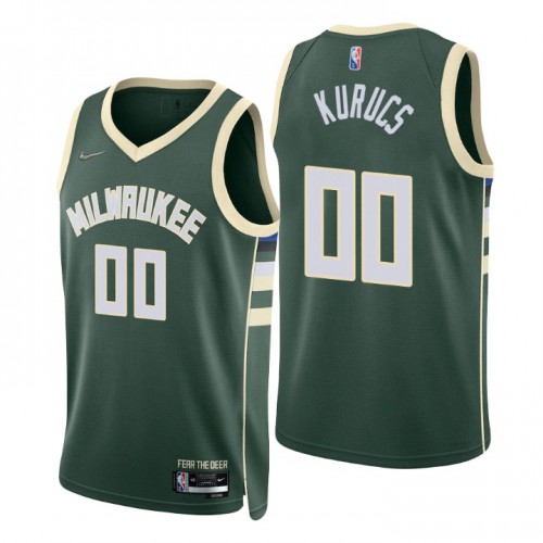 Milwaukee Bucks #00 Rodions Kurucs Green Mens 2021-22 75th Anniversary Diamond Swingman Jersey - Icon Edition Mens
