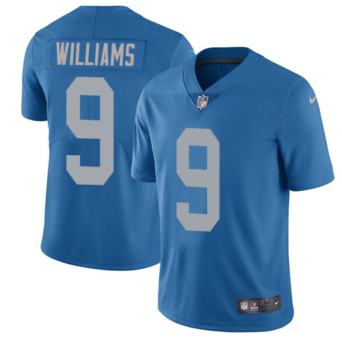 Lions #9 Jameson Williams Blue Throwback Men's Stitched Vapor Untouchable Limited Jersey