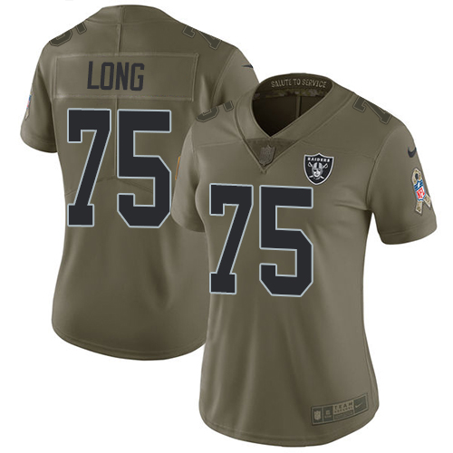 Las Vegas Raiders #75 Howie Long Olive Women's Stitched Limited 2017 Salute to Service Jersey Womens