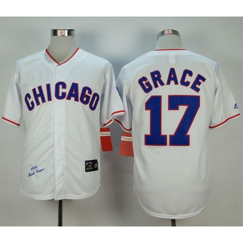 Mitchell And Ness 1988 Chicago Cubs #17 Mark Grace White Stitched Jersey Men's