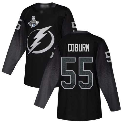 Adidas Tampa Bay Lightning #55 Braydon Coburn Black Alternate Authentic Youth 2020 Stanley Cup Champions Stitched Jersey Youth