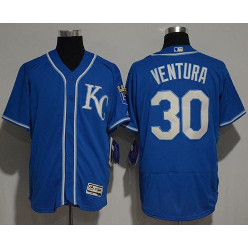 Kansas City Royals #30 Yordano Ventura Royal Blue Flexbase Authentic Collection Stitched Jersey Men's