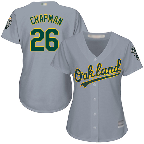 Oakland Athletics #26 Matt Chapman Grey Road Women's Stitched Jersey Womens
