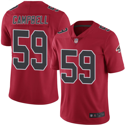 Atlanta Falcons #59 De'Vondre Campbell Red Men's Stitched Limited Rush Jersey Men's