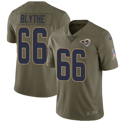 Los Angeles Rams #66 Austin Blythe Olive Youth Stitched Limited 2017 Salute To Service Jersey Youth