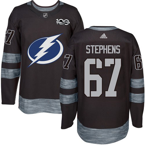 Adidas Tampa Bay Lightning #67 Mitchell Stephens Black 1917-2017 100th Anniversary Stitched Jersey Men's