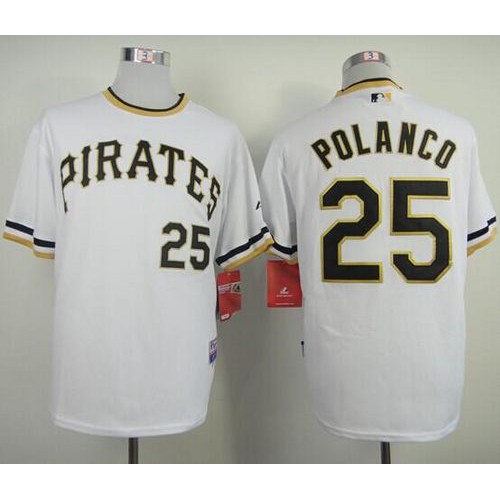 Pittsburgh Pirates #25 Gregory Polanco White Alternate 2 Cool Base Stitched Jersey Men's