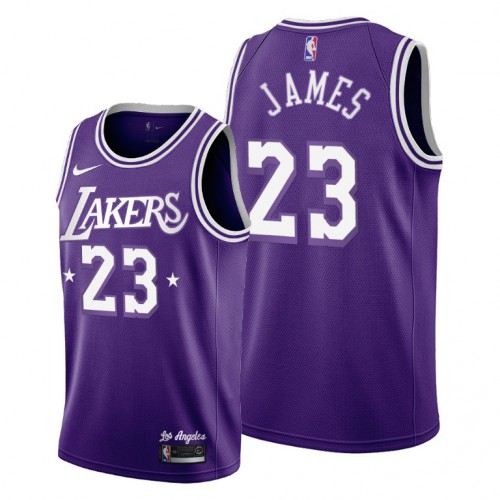 Los Angeles Los Angeles Lakers #23 Lebron James Womens 2021-22 City Edition Purple Jersey Womens