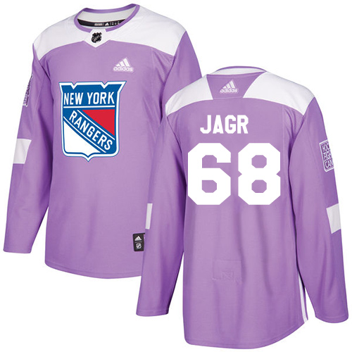 Adidas New York Rangers #68 Jaromir Jagr Purple Authentic Fights Cancer Stitched Jersey Men's