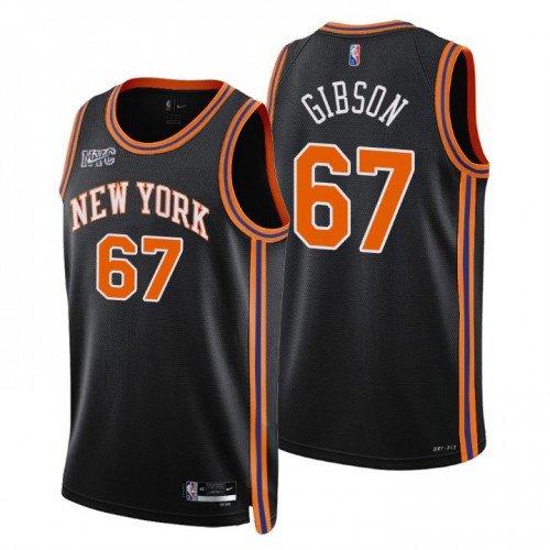 New York New York Knicks #67 Taj Gibson Mens Black 2021/22 Swingman Jersey - City Edition Mens