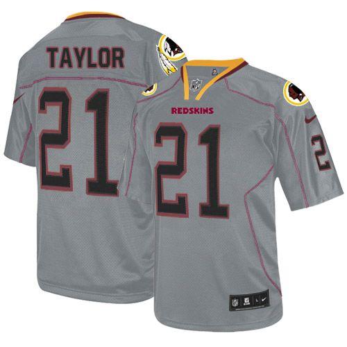 Commanders #21 Sean Taylor Lights Out Grey Men's Stitched Elite Jersey