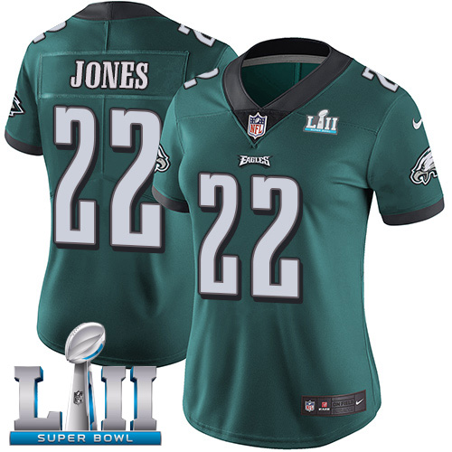 Philadelphia Eagles #22 Sidney Jones Midnight Green Team Color Super Bowl LII Women's Stitched Vapor Untouchable Limited Jersey Womens