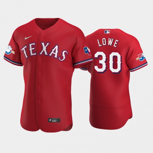 Texas Texas Rangers #30 Nathaniel Lowe Authentic 50th Anniversary Men's Alternate Jersey - Red Men's