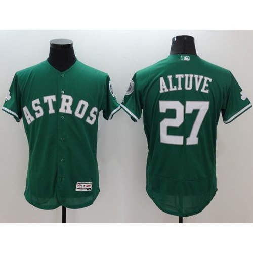 Houston Astros #27 Jose Altuve Green Celtic Flexbase Authentic Collection Stitched Jersey Men's