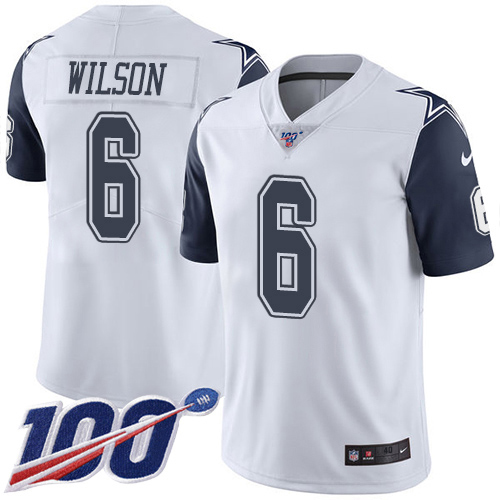 Cowboys #6 Donovan Wilson White Youth Stitched Limited Rush 100th Season Jersey
