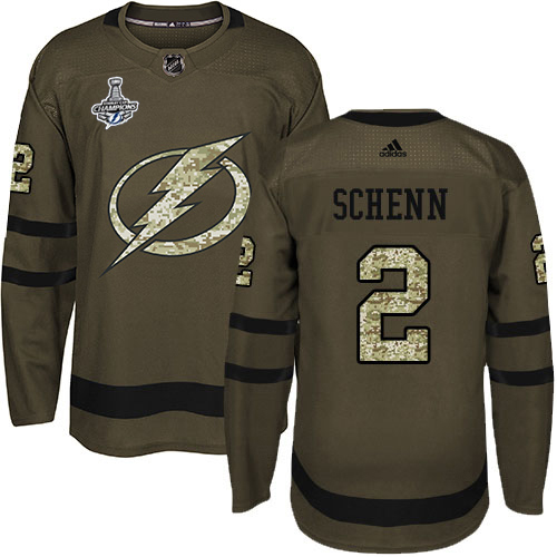 Adidas Tampa Bay Lightning #2 Luke Schenn Green Salute to Service Youth 2020 Stanley Cup Champions Stitched Jersey Youth