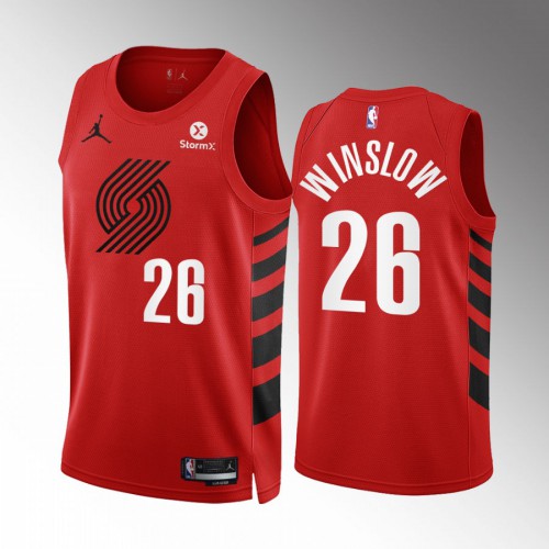 Portland Trail Portland Trail Blazers #26 Justise Winslow Red Mens Statement Edition Swingman Jersey Mens