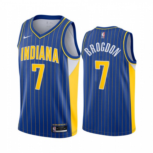 Indiana Pacers #7 Malcolm Brogdon Blue Youth Swingman 2020-21 City Edition Jersey Youth