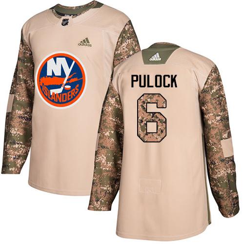 Adidas New York Islanders #6 Ryan Pulock Camo Authentic 2017 Veterans Day Stitched Jersey Men's