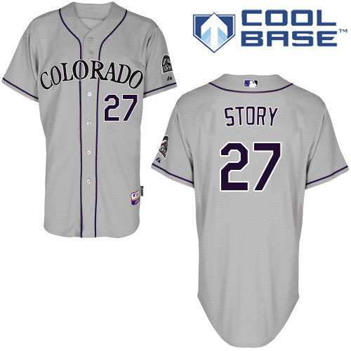 Colorado Rockies #27 Trevor Story Grey Cool Base Stitched Youth Jersey Youth