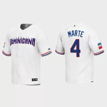 Ketel Marte Dominican Republic Baseball 2023 World Baseball Classic Replica Jersey – White