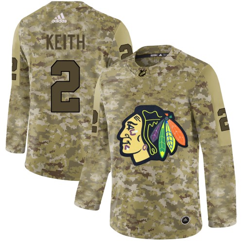 Adidas Chicago Blackhawks #2 Duncan Keith Camo Authentic Stitched Jersey Men's