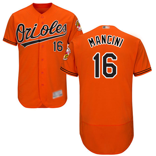 Baltimore Orioles #16 Trey Mancini Orange Flexbase Authentic Collection Stitched Jersey Men's
