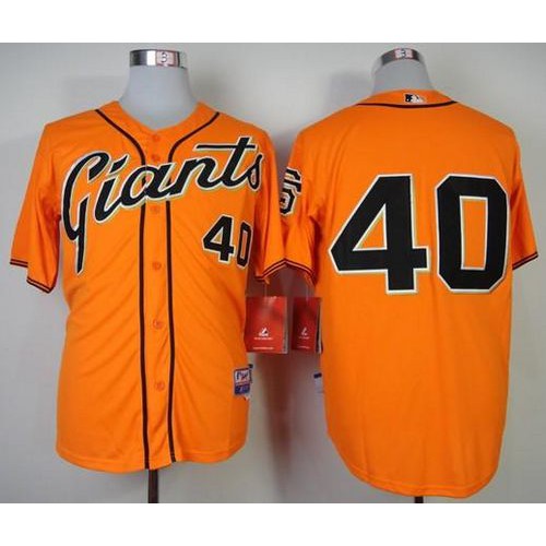 San Francisco Giants #40 Madison Bumgarner Orange Cool Base Stitched Jersey Men's