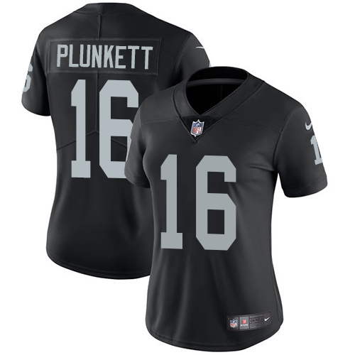 Las Vegas Raiders #16 Jim Plunkett Black Team Color Women's Stitched Vapor Untouchable Limited Jersey Womens