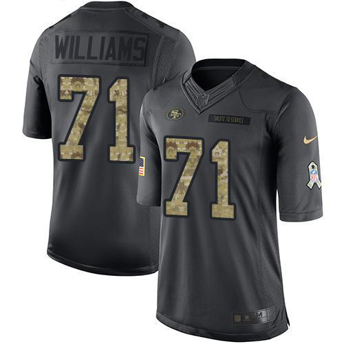 San Francisco San Francisco 49ers #71 Trent Williams Black Men's Stitched Limited 2016 Salute to Service Jersey Men's