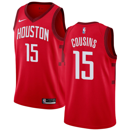 Houston Rockets #15 DeMarcus Cousins Red Womens Swingman Earned Edition Jersey Womens