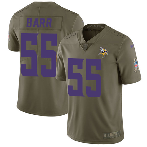 Minnesota Vikings #55 Anthony Barr Olive Men's Stitched Limited 2017 Salute to Service Jersey Men's
