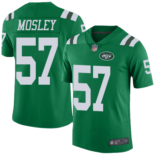 Jets #57 C.J. Mosley Green Men's Stitched Limited Rush Jersey