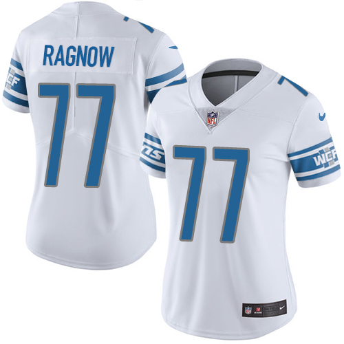 Detroit Lions #77 Frank Ragnow White Women's Stitched Vapor Untouchable Limited Jersey Womens