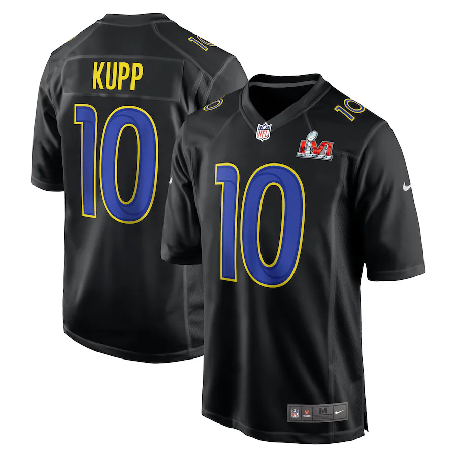 Rams #10 Cooper Kupp Black Men's Super Bowl LVI Bound Game Fashion Jersey