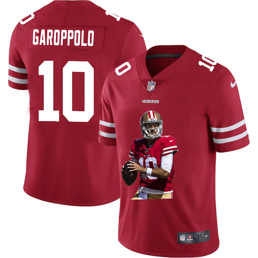 San Francisco 49ers #10 Jimmy Garoppolo Men's Player Signature Moves Vapor Limited Jersey Red